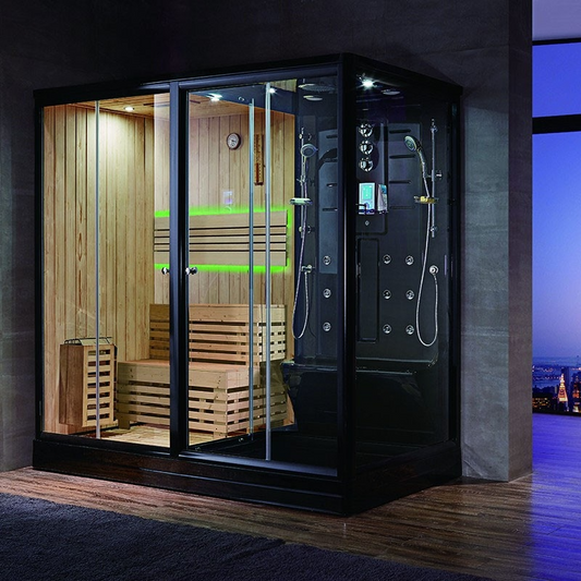 Combi Sauna Douche Hammam Black Edition - gauche